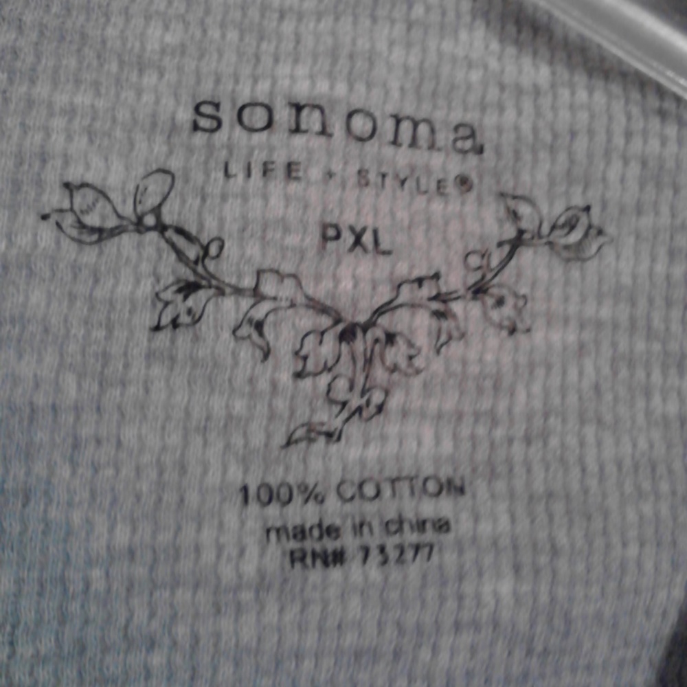 Sonoma Light Gray Long Sleeve Shirt/Petite XL - Picture 8 of 8